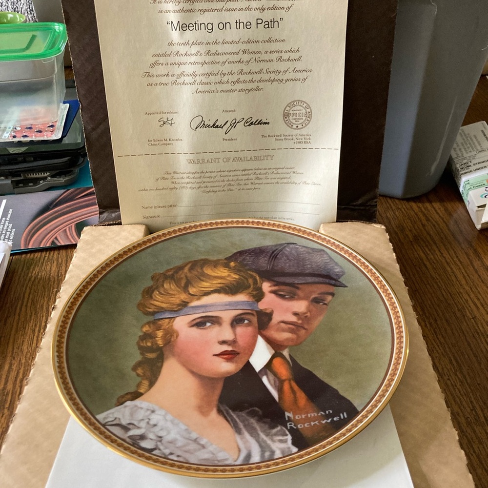 Norman Rockwell “Meeting On The Path” Collector Plate